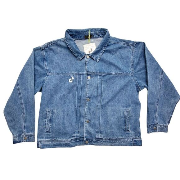TikTok Men's Denim Jacket 4XL Blue - Picture 1 of 12